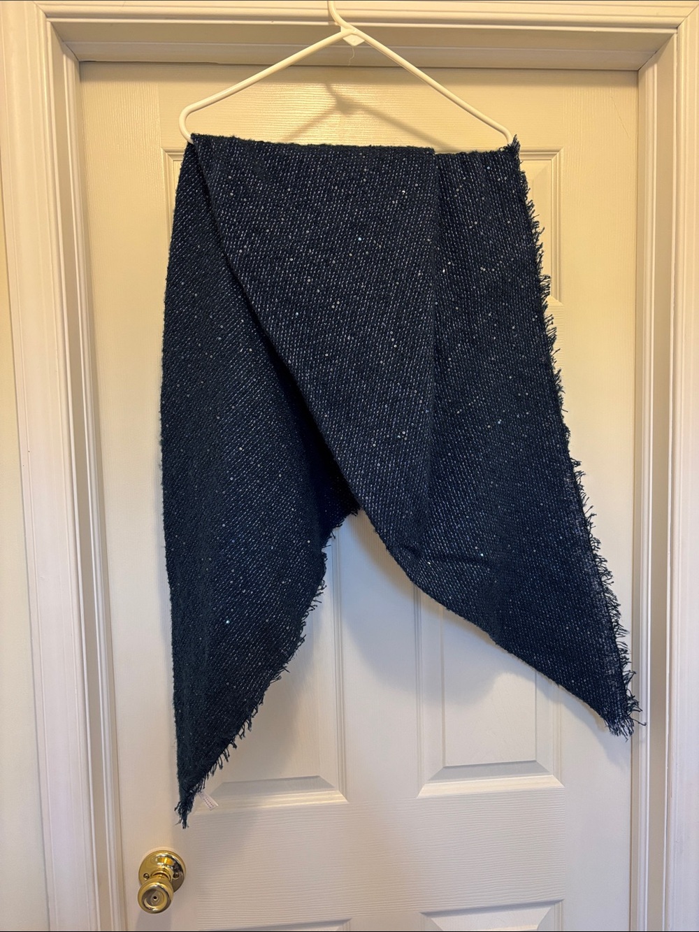 LC Lauren Conrad Navy Blue Tweed Wrap Scarf